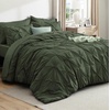 image:imageBedsure Oversized King Comforter Set Grey  Bed in a Bag Bedding Set 7 Pieces GentleSoft Pintuck Bed Set Gift for Family Pinch Pleat Grey Comforter with Sheets Pillowcases amp Shams02  Olive Green