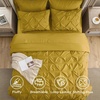 image:imageBedsure Oversized King Comforter Set Grey  Bed in a Bag Bedding Set 7 Pieces GentleSoft Pintuck Bed Set Gift for Family Pinch Pleat Grey Comforter with Sheets Pillowcases amp Shams32  Mustard Yellow