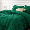 image:imageBedsure Oversized King Comforter Set Grey  Bed in a Bag Bedding Set 7 Pieces GentleSoft Pintuck Bed Set Gift for Family Pinch Pleat Grey Comforter with Sheets Pillowcases amp Shams26  Emerald Green