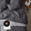 image:imageBedsure Oversized King Comforter Set Grey  Bed in a Bag Bedding Set 7 Pieces GentleSoft Pintuck Bed Set Gift for Family Pinch Pleat Grey Comforter with Sheets Pillowcases amp Shams04  Dark Grey