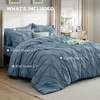 image:imageBedsure Oversized King Comforter Set Grey  Bed in a Bag Bedding Set 7 Pieces GentleSoft Pintuck Bed Set Gift for Family Pinch Pleat Grey Comforter with Sheets Pillowcases amp Shams07  Mineral Blue