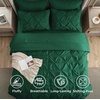 image:imageBedsure Oversized King Comforter Set Grey  Bed in a Bag Bedding Set 7 Pieces GentleSoft Pintuck Bed Set Gift for Family Pinch Pleat Grey Comforter with Sheets Pillowcases amp Shams26  Emerald Green