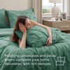 image:imageBedsure Oversized King Comforter Set Grey  Bed in a Bag Bedding Set 7 Pieces GentleSoft Pintuck Bed Set Gift for Family Pinch Pleat Grey Comforter with Sheets Pillowcases amp Shams31  Pea Green