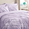 image:imageBedsure Oversized King Comforter Set Grey  Bed in a Bag Bedding Set 7 Pieces GentleSoft Pintuck Bed Set Gift for Family Pinch Pleat Grey Comforter with Sheets Pillowcases amp Shams13  Light Purple