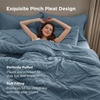 image:imageBedsure Oversized King Comforter Set Grey  Bed in a Bag Bedding Set 7 Pieces GentleSoft Pintuck Bed Set Gift for Family Pinch Pleat Grey Comforter with Sheets Pillowcases amp Shams07  Mineral Blue