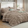 image:imageBedsure Oversized King Comforter Set Grey  Bed in a Bag Bedding Set 7 Pieces GentleSoft Pintuck Bed Set Gift for Family Pinch Pleat Grey Comforter with Sheets Pillowcases amp Shams20  Khaki