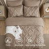 image:imageBedsure Oversized King Comforter Set Grey  Bed in a Bag Bedding Set 7 Pieces GentleSoft Pintuck Bed Set Gift for Family Pinch Pleat Grey Comforter with Sheets Pillowcases amp Shams20  Khaki