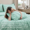 image:imageBedsure Oversized King Comforter Set Grey  Bed in a Bag Bedding Set 7 Pieces GentleSoft Pintuck Bed Set Gift for Family Pinch Pleat Grey Comforter with Sheets Pillowcases amp Shams28  Mint Green