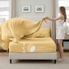image:imageBedsure Oversized King Comforter Set Grey  Bed in a Bag Bedding Set 7 Pieces GentleSoft Pintuck Bed Set Gift for Family Pinch Pleat Grey Comforter with Sheets Pillowcases amp Shams25  Yellow