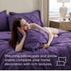 image:imageBedsure Oversized King Comforter Set Grey  Bed in a Bag Bedding Set 7 Pieces GentleSoft Pintuck Bed Set Gift for Family Pinch Pleat Grey Comforter with Sheets Pillowcases amp Shams23  Purple