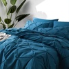 image:imageBedsure Oversized King Comforter Set Grey  Bed in a Bag Bedding Set 7 Pieces GentleSoft Pintuck Bed Set Gift for Family Pinch Pleat Grey Comforter with Sheets Pillowcases amp Shams14  Teal