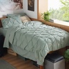 image:imageBedsure Oversized King Comforter Set Grey  Bed in a Bag Bedding Set 7 Pieces GentleSoft Pintuck Bed Set Gift for Family Pinch Pleat Grey Comforter with Sheets Pillowcases amp Shams05  Sage Green