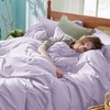 image:imageBedsure Oversized King Comforter Set Grey  Bed in a Bag Bedding Set 7 Pieces GentleSoft Pintuck Bed Set Gift for Family Pinch Pleat Grey Comforter with Sheets Pillowcases amp Shams13  Light Purple