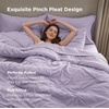 image:imageBedsure Oversized King Comforter Set Grey  Bed in a Bag Bedding Set 7 Pieces GentleSoft Pintuck Bed Set Gift for Family Pinch Pleat Grey Comforter with Sheets Pillowcases amp Shams13  Light Purple