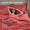 image:imageBedsure Oversized King Comforter Set Grey  Bed in a Bag Bedding Set 7 Pieces GentleSoft Pintuck Bed Set Gift for Family Pinch Pleat Grey Comforter with Sheets Pillowcases amp Shams30  Coral