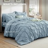image:imageBedsure Oversized King Comforter Set Grey  Bed in a Bag Bedding Set 7 Pieces GentleSoft Pintuck Bed Set Gift for Family Pinch Pleat Grey Comforter with Sheets Pillowcases amp Shams18  Light Blue