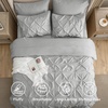 image:imageBedsure Oversized King Comforter Set Grey  Bed in a Bag Bedding Set 7 Pieces GentleSoft Pintuck Bed Set Gift for Family Pinch Pleat Grey Comforter with Sheets Pillowcases amp Shams22  Light Grey