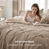 image:imageBedsure Oversized King Comforter Set Grey  Bed in a Bag Bedding Set 7 Pieces GentleSoft Pintuck Bed Set Gift for Family Pinch Pleat Grey Comforter with Sheets Pillowcases amp Shams20  Khaki