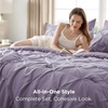 image:imageBedsure Oversized King Comforter Set Grey  Bed in a Bag Bedding Set 7 Pieces GentleSoft Pintuck Bed Set Gift for Family Pinch Pleat Grey Comforter with Sheets Pillowcases amp Shams15  Grayish Purple