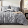 image:imageBedsure Oversized King Comforter Set Grey  Bed in a Bag Bedding Set 7 Pieces GentleSoft Pintuck Bed Set Gift for Family Pinch Pleat Grey Comforter with Sheets Pillowcases amp Shams01  Grey