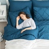 image:imageBedsure Oversized King Comforter Set Grey  Bed in a Bag Bedding Set 7 Pieces GentleSoft Pintuck Bed Set Gift for Family Pinch Pleat Grey Comforter with Sheets Pillowcases amp Shams14  Teal
