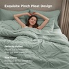 image:imageBedsure Oversized King Comforter Set Grey  Bed in a Bag Bedding Set 7 Pieces GentleSoft Pintuck Bed Set Gift for Family Pinch Pleat Grey Comforter with Sheets Pillowcases amp Shams05  Sage Green