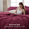 image:imageBedsure Oversized King Comforter Set Grey  Bed in a Bag Bedding Set 7 Pieces GentleSoft Pintuck Bed Set Gift for Family Pinch Pleat Grey Comforter with Sheets Pillowcases amp Shams10  Burgundy