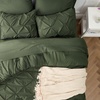 image:imageBedsure Oversized King Comforter Set Grey  Bed in a Bag Bedding Set 7 Pieces GentleSoft Pintuck Bed Set Gift for Family Pinch Pleat Grey Comforter with Sheets Pillowcases amp Shams02  Olive Green