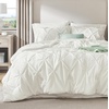 image:imageBedsure Oversized King Comforter Set Grey  Bed in a Bag Bedding Set 7 Pieces GentleSoft Pintuck Bed Set Gift for Family Pinch Pleat Grey Comforter with Sheets Pillowcases amp Shams19  Ivory