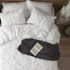 image:imageBedsure Oversized King Comforter Set Grey  Bed in a Bag Bedding Set 7 Pieces GentleSoft Pintuck Bed Set Gift for Family Pinch Pleat Grey Comforter with Sheets Pillowcases amp Shams03  White