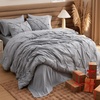 image:imageBedsure Oversized King Comforter Set Grey  Bed in a Bag Bedding Set 7 Pieces GentleSoft Pintuck Bed Set Gift for Family Pinch Pleat Grey Comforter with Sheets Pillowcases amp Shams01  Grey
