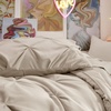 image:imageBedsure Oversized King Comforter Set Grey  Bed in a Bag Bedding Set 7 Pieces GentleSoft Pintuck Bed Set Gift for Family Pinch Pleat Grey Comforter with Sheets Pillowcases amp Shams09  Beige