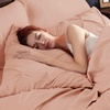 image:imageBedsure Oversized King Comforter Set Grey  Bed in a Bag Bedding Set 7 Pieces GentleSoft Pintuck Bed Set Gift for Family Pinch Pleat Grey Comforter with Sheets Pillowcases amp Shams29  Dusty Pink