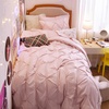 image:imageBedsure Oversized King Comforter Set Grey  Bed in a Bag Bedding Set 7 Pieces GentleSoft Pintuck Bed Set Gift for Family Pinch Pleat Grey Comforter with Sheets Pillowcases amp Shams06  Pink