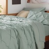 image:imageBedsure Oversized King Comforter Set Grey  Bed in a Bag Bedding Set 7 Pieces GentleSoft Pintuck Bed Set Gift for Family Pinch Pleat Grey Comforter with Sheets Pillowcases amp Shams05  Sage Green