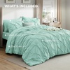 image:imageBedsure Oversized King Comforter Set Grey  Bed in a Bag Bedding Set 7 Pieces GentleSoft Pintuck Bed Set Gift for Family Pinch Pleat Grey Comforter with Sheets Pillowcases amp Shams28  Mint Green