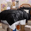 image:imageBedsure Oversized King Comforter Set Grey  Bed in a Bag Bedding Set 7 Pieces GentleSoft Pintuck Bed Set Gift for Family Pinch Pleat Grey Comforter with Sheets Pillowcases amp Shams11  Black