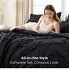 image:imageBedsure Oversized King Comforter Set Grey  Bed in a Bag Bedding Set 7 Pieces GentleSoft Pintuck Bed Set Gift for Family Pinch Pleat Grey Comforter with Sheets Pillowcases amp Shams11  Black