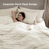 image:imageBedsure Oversized King Comforter Set Grey  Bed in a Bag Bedding Set 7 Pieces GentleSoft Pintuck Bed Set Gift for Family Pinch Pleat Grey Comforter with Sheets Pillowcases amp Shams19  Ivory