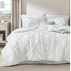 image:imageBedsure Oversized King Comforter Set Grey  Bed in a Bag Bedding Set 7 Pieces GentleSoft Pintuck Bed Set Gift for Family Pinch Pleat Grey Comforter with Sheets Pillowcases amp Shams03  White