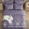 image:imageBedsure Oversized King Comforter Set Grey  Bed in a Bag Bedding Set 7 Pieces GentleSoft Pintuck Bed Set Gift for Family Pinch Pleat Grey Comforter with Sheets Pillowcases amp Shams15  Grayish Purple