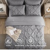 image:imageBedsure Oversized King Comforter Set Grey  Bed in a Bag Bedding Set 7 Pieces GentleSoft Pintuck Bed Set Gift for Family Pinch Pleat Grey Comforter with Sheets Pillowcases amp Shams01  Grey