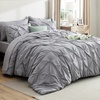 image:imageBedsure Oversized King Comforter Set Grey  Bed in a Bag Bedding Set 7 Pieces GentleSoft Pintuck Bed Set Gift for Family Pinch Pleat Grey Comforter with Sheets Pillowcases amp Shams01  Grey