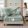 image:imageBedsure Oversized King Comforter Set Grey  Bed in a Bag Bedding Set 7 Pieces GentleSoft Pintuck Bed Set Gift for Family Pinch Pleat Grey Comforter with Sheets Pillowcases amp Shams05  Sage Green