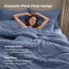 image:imageBedsure Oversized King Comforter Set Grey  Bed in a Bag Bedding Set 7 Pieces GentleSoft Pintuck Bed Set Gift for Family Pinch Pleat Grey Comforter with Sheets Pillowcases amp Shams08  Slate Blue