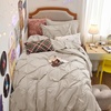 image:imageBedsure Oversized King Comforter Set Grey  Bed in a Bag Bedding Set 7 Pieces GentleSoft Pintuck Bed Set Gift for Family Pinch Pleat Grey Comforter with Sheets Pillowcases amp Shams09  Beige