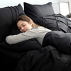 image:imageBedsure Oversized King Comforter Set Grey  Bed in a Bag Bedding Set 7 Pieces GentleSoft Pintuck Bed Set Gift for Family Pinch Pleat Grey Comforter with Sheets Pillowcases amp Shams11  Black