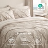 image:imageBedsure Oversized King Comforter Set Grey  Bed in a Bag Bedding Set 7 Pieces GentleSoft Pintuck Bed Set Gift for Family Pinch Pleat Grey Comforter with Sheets Pillowcases amp Shams09  Beige