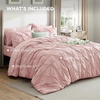 image:imageBedsure Oversized King Comforter Set Grey  Bed in a Bag Bedding Set 7 Pieces GentleSoft Pintuck Bed Set Gift for Family Pinch Pleat Grey Comforter with Sheets Pillowcases amp Shams06  Pink