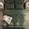 image:imageBedsure Oversized King Comforter Set Grey  Bed in a Bag Bedding Set 7 Pieces GentleSoft Pintuck Bed Set Gift for Family Pinch Pleat Grey Comforter with Sheets Pillowcases amp Shams02  Olive Green